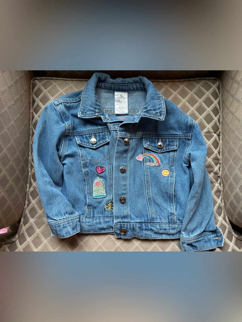 Disney Denim Jacket with Rainbow & Patch Accents - 4T